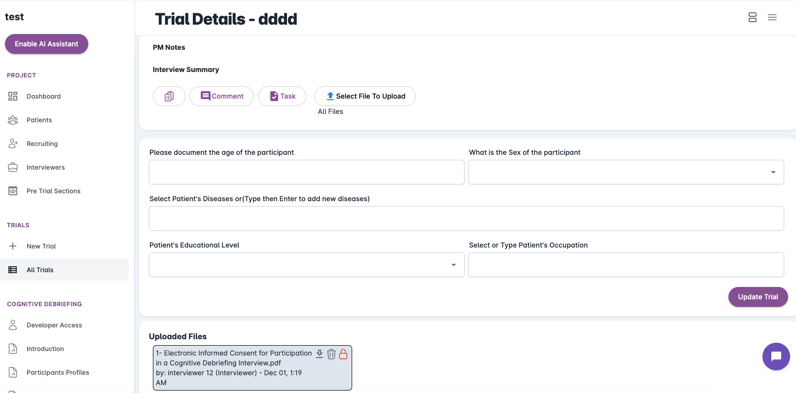 Virtual Cognitive Debriefing Enabled On Valitracks